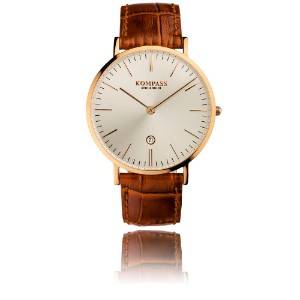 Kompass herrur, Nautilus Rose Gold, silverbrun