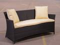Udendørs sofa af polyrattan, sort