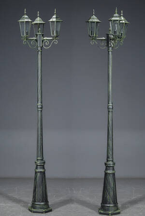 Parklamper, trearmet i aluminium 2 