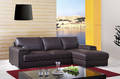 Italiensk design. Sort lædersofa med chaiselongdel - Model Dallas