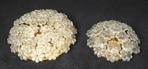 Paar Wand-  Deckenleuchten mit floralen Gläsern 2