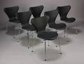Arne Jacobsen, 7er stole, sort læder