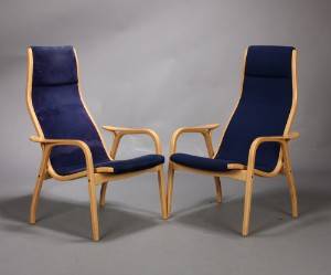 Yngve Ekström. Par Lamino lænestole, bøgetræ 2