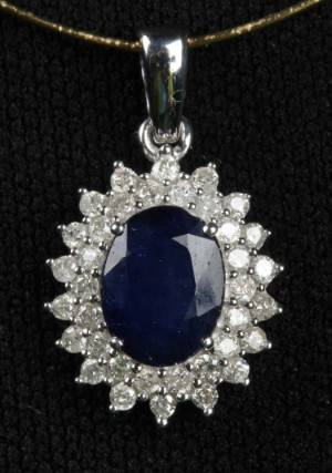Safir- og diamantvedhæng