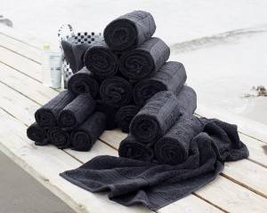 Damask Collection, stor pakke håndklæder af Egyptisk bomuld, 650 grkvm, sorte 30