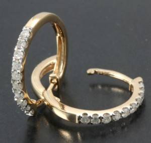 Par diamant øreringe, ca. 0.25 ct. 2   