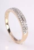 Alliancering, 14 kt. guld, ca. 0.15 ct
