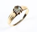 Solitairering, 14 kt guld, safir