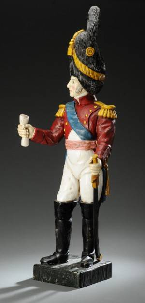 Officer figur af bemalet træ, 1900-tallet.