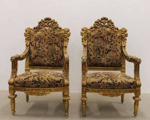 Karmstolar, ett par, Louis XVI-stil 2