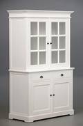 Vitrine, hvid antikbemalet, to-delt 2