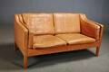 Børge Mogensen. To-pers. sofa, lys cognacfarvet læder model 2212