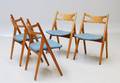 Hans J. Wegner 1914-2007. Sæt på fire savbukkestole i eg, model CH-29. 4