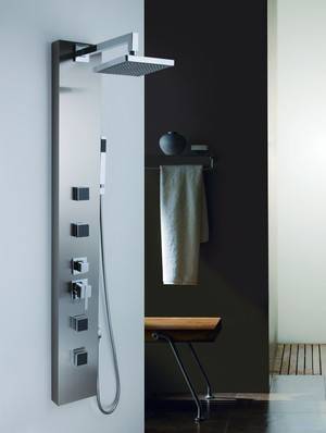 Brusearmatur af strøgslebet rustfristål, BruunCo model waterstream.