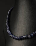 Blau Spinell Kette, 375er Gold