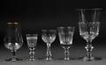 Chr. VIII  rødvins og portvinsglas samt diverse mindre glas 32