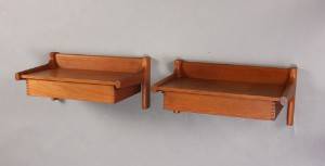 Par sengeborde, dansk møbelproducent, teaktræ, 1960erne 2