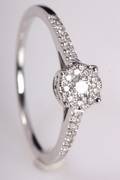 Brillantring, 14 kt rhodineret guld, 0.22 ct