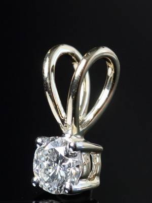 Diamantvedhæng, 14 kt. rhodineret guld ca. 0,25 ct.