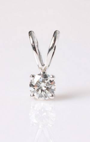 Brillantvedhæng, 14 kt rhodineret guld, 0.25 ct.