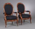 Et par salonstole af mahogni, 1800-tallet 2
