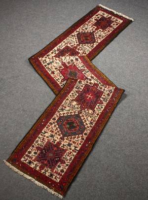 Persisk Tabriz løber, uld på bomuld, 408 x 66 cm.