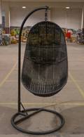 Údendørs hængestol af flettet polyrattan, Sort