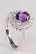 Ametyst og brillantring 