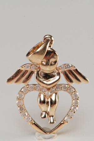 Vedhæng, guld med diamanter 0,25 ct.