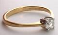 Solitairering af 18 kt. delvist rhodineret guld med brillant -  0,38 ct.