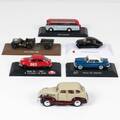 MODELLBILAR, 6 st, bla Volvo  Saab