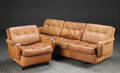 Tre-pers. sofa samt lænestol, læder 2