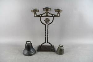 Ljusstake och klockor 2 st i smide