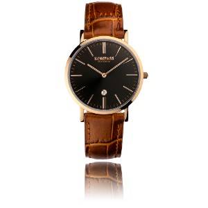 Kompass damur, Nautilus Rose Gold, svartbrun