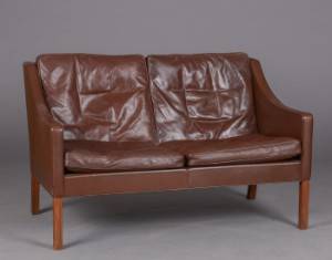 Børge Mogensen. To pers. sofa, læder, model 2208 