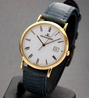 Jaeger LeCoultre. Unisex armbåndsur i 18 kt. guld med dato