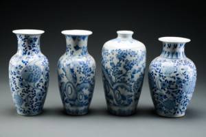 Fire kinesiske vaser af porcelæn 4