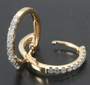 Par diamant øreringe, ca. 0.25 ct. 2   