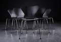 Arne Jacobsen. Stole, model 3107, sort lazur, ask 6 