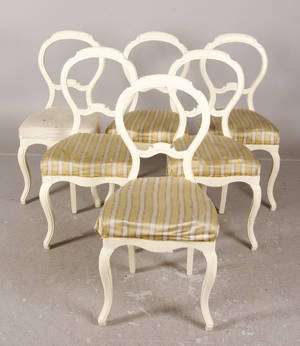 Stolar, rokokostil, 6 stycken