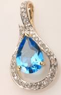 Topaz og diamant vedhæng 