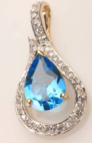Topaz og diamant vedhæng