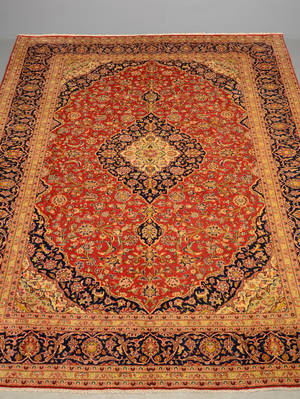 Håndknyttet Persisk Keshan 392x291 cm