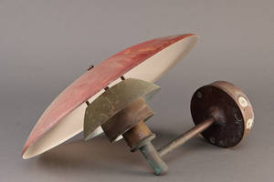Poul Henningsen. Udendørslampe 4,53, patineret kobber.