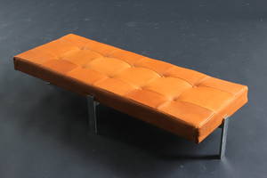 Michael Christensen. Rough 3 bænk, Cognac læder 