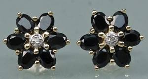 Par ørestikkere med safirer og diamanter 2