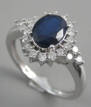 Safir- og brillantring