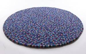 Rug Balls Blue, tæppe af new zealandsk uld Ø 140 cm.