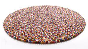 Rug Balls Multi, tæppe af new zealandsk uld Ø 140 cm.