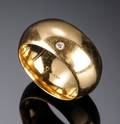 Guldring m. brillant, 18 kt